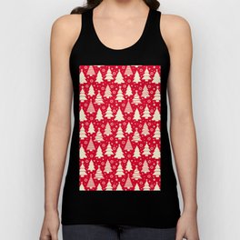 Festive Red Christmas Trees Tank Top