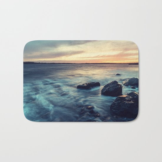 Sunset on the Breakwater Bath Mat