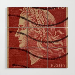 Vintage French Stamp Wood Wall Art