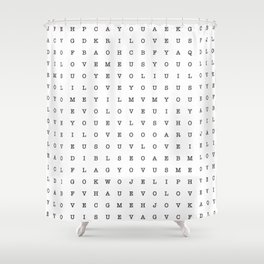 LOVE word search Shower Curtain