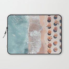 People Beach Print, Beach Print, Aerial Beach Print, Sea Beach Print, Ocean Art, Beach Umbrellas Laptop Sleeve