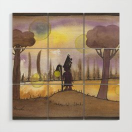 the monk who light up the lake Wood Wall Art