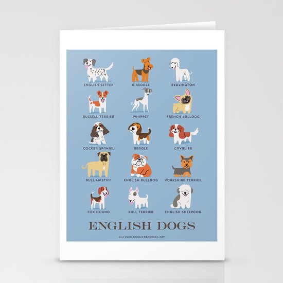 English Dogs Stationery Cards By Lilichin Society6