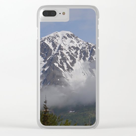 Seward Mountain Fog Clear iPhone Case