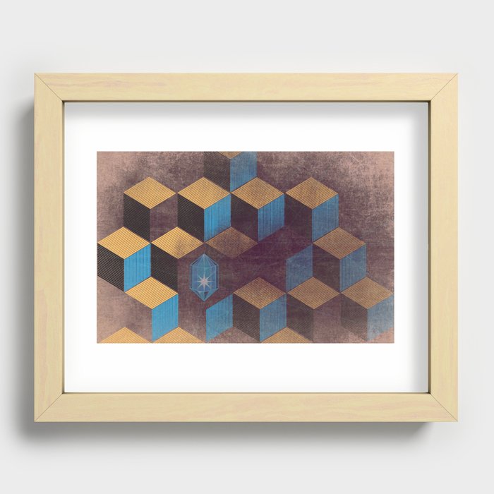 Cubes and Crystals Recessed Framed Print
