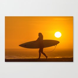Surfer Sunset Canvas Print
