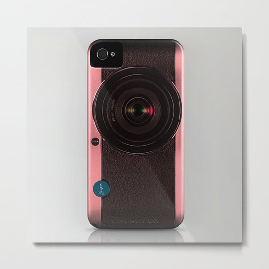 Vintage Camera III - Rosé Gold Metal Print