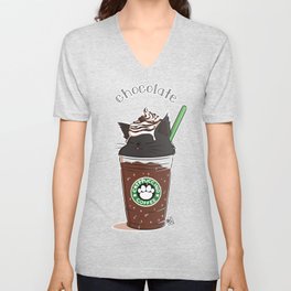 Chocolate CATpuccino V Neck T Shirt