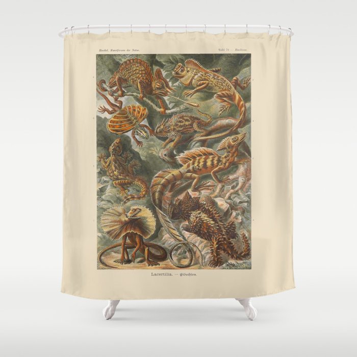 Vintage Lizards Shower Curtain
