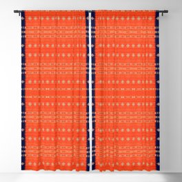 Orange Blue Oriental Traditional Bohemian Moroccan Handmade Fabric Style Blackout Curtain