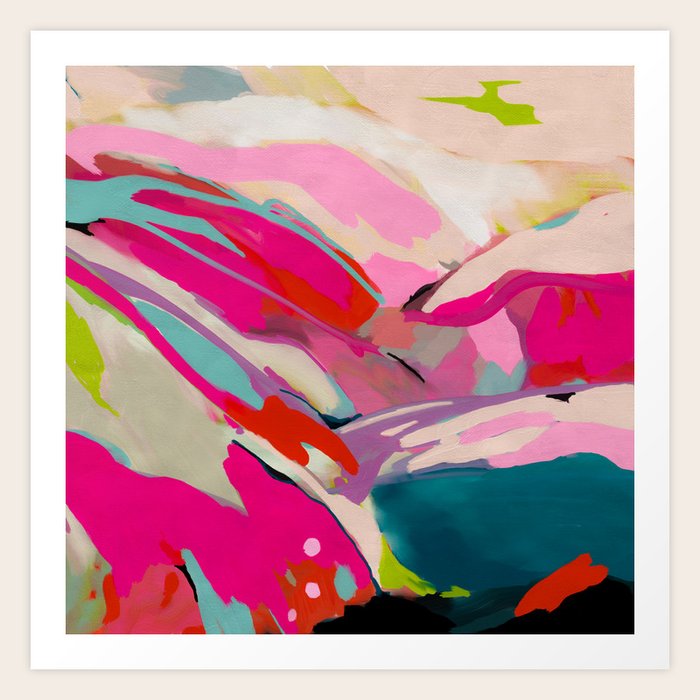 pink landscape Art Print by Art Paintings Society6