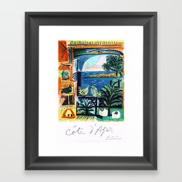 1962 Picasso COTE D'AZUR French Riviera Travel Poster Framed Art Print