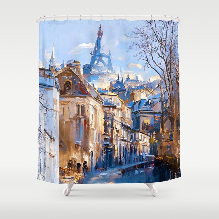 Streets of Paris Shower Curtain