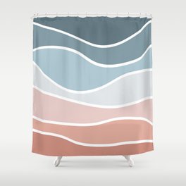Blue and pink retro style design Shower Curtain