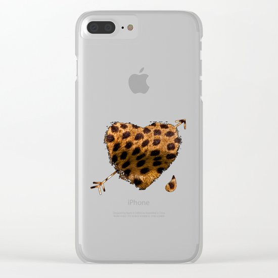 CHEETING HEART Clear iPhone Case