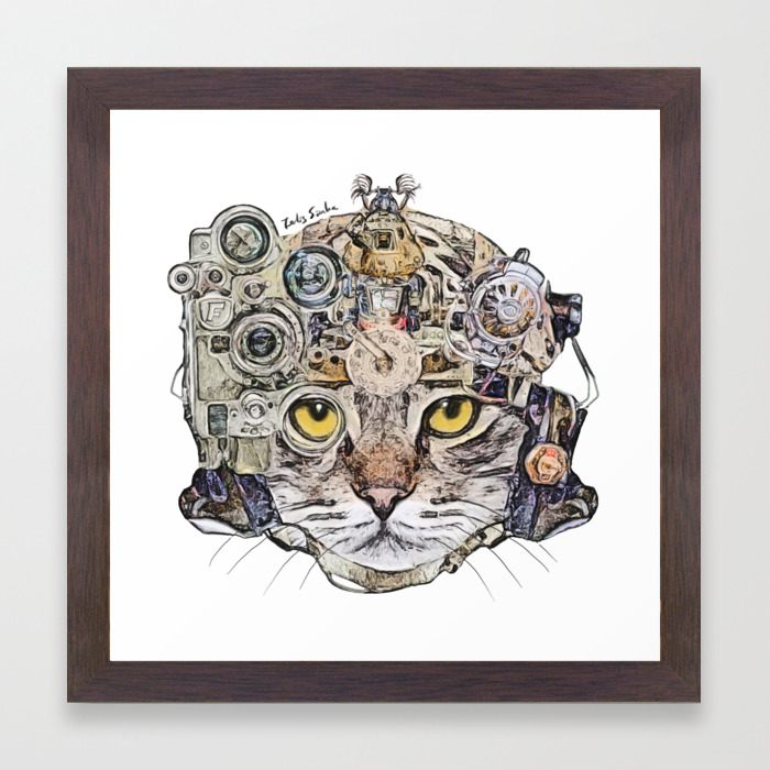 Sci Fi Cat Framed Art Print