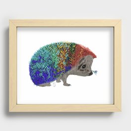 Colorful Hedgehog and Dragonfly Recessed Framed Print