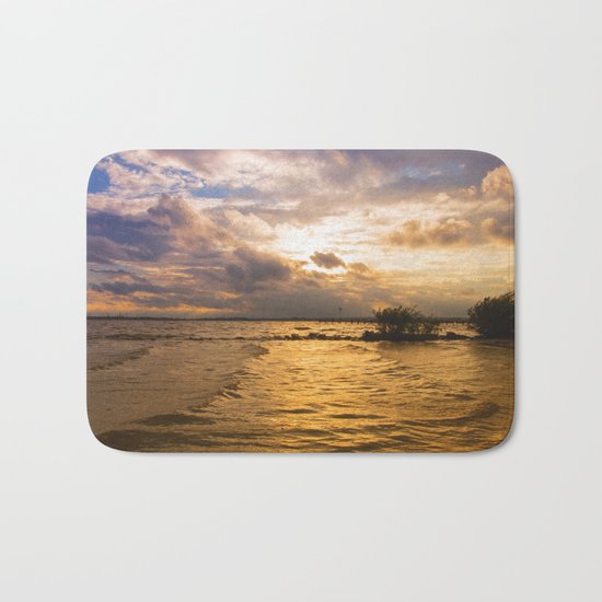 Weather over the lake Bath Mat
