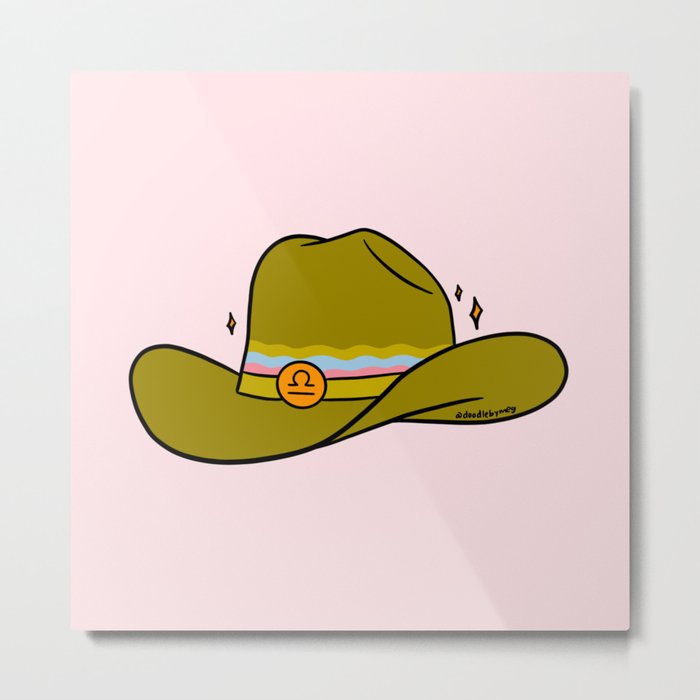 Libra Cowboy Hat Metal Print