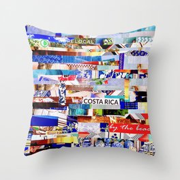 Costa Rica Collage Throw Pillow