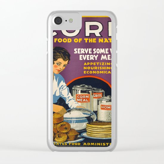 Vintage Corn food Clear iPhone Case