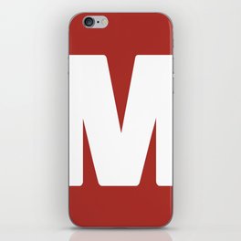 M (White & Maroon Letter) iPhone Skin