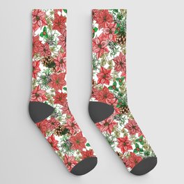 Christmas Flowers Socks