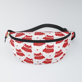 Red Cute Owl Seamless Pattern Fanny Pack