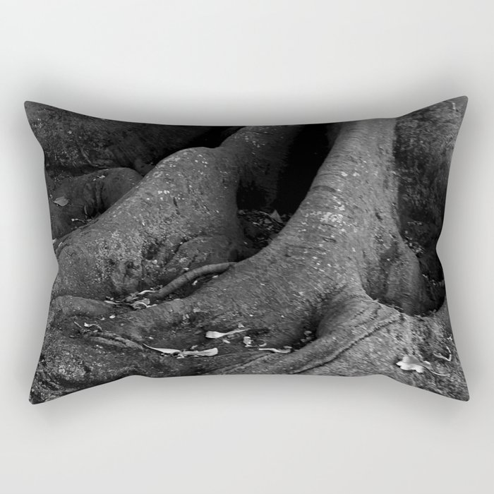 Big Tropical Fig Tree Roots Rectangular Pillow