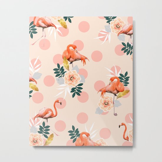Flamingo Jazz #society6 #decor #pattern Metal Print