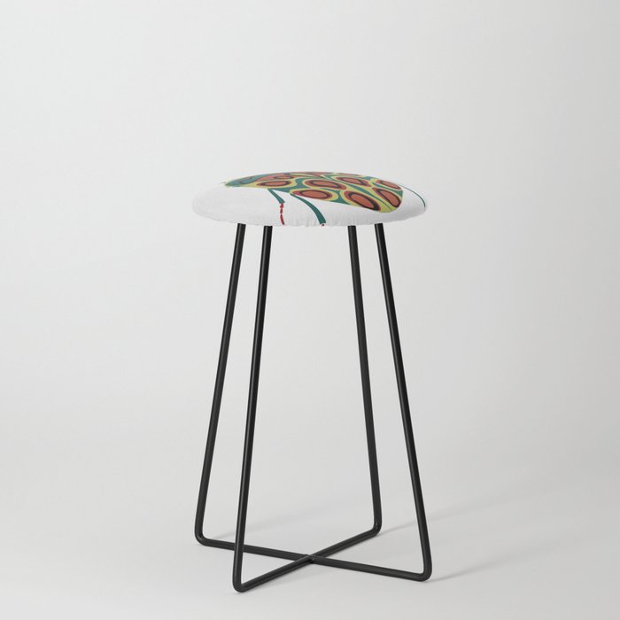 Green and Red Illustration Bug Counter Stool