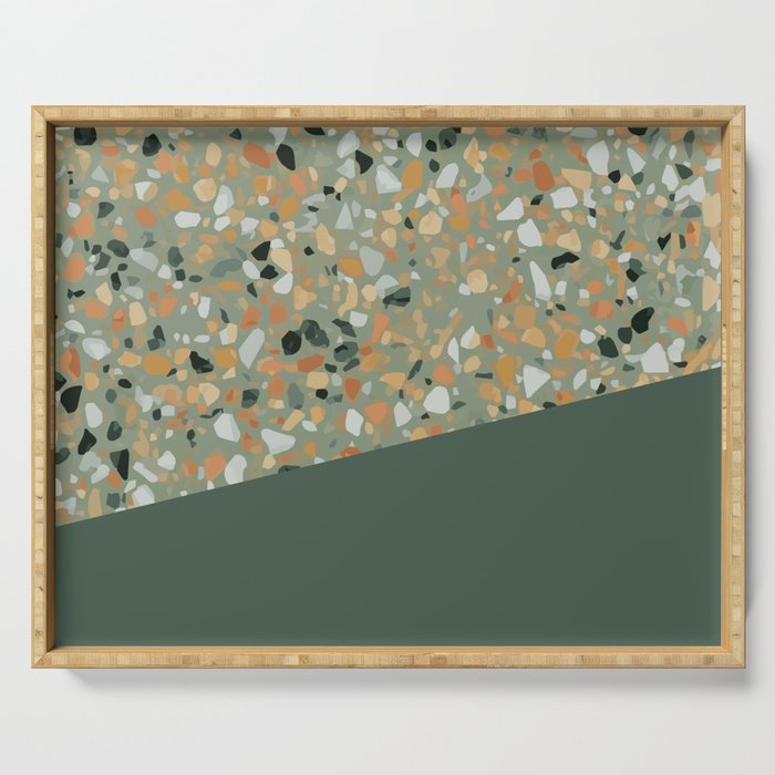 Terrazzo Texture Military Green 4 Serving Tray Terrazzo Texture Military Green 4 Serving Tray