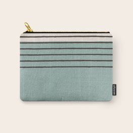 Light Blue Green Minimalist Lines Color Block Carry-All Pouch