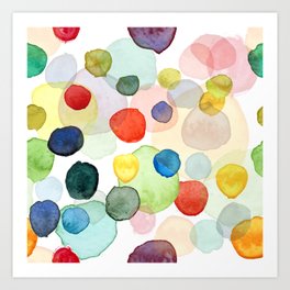 Watercolor drops multicolor Art Print