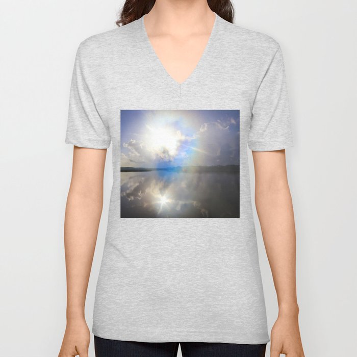 Power of Light V Neck T Shirt
