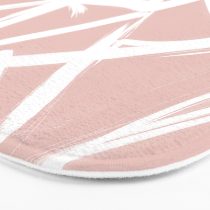 modern white abstract geometric hand painted brushstrokes pale blush