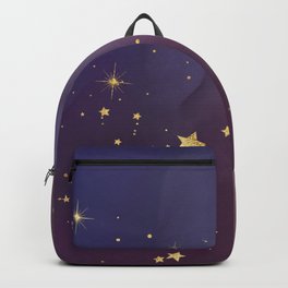 Amethyst Color with Sparkling Gold Stars Backpack
