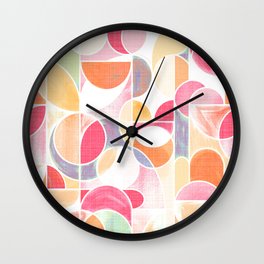 Pastel Paint Washed Modern Geometric Wall Clock