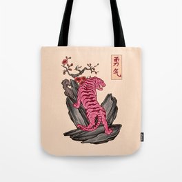 Japanese Courage Tiger Tote Bag