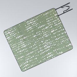 Abstract Spotted Pattern in Sage Green Picnic Blanket