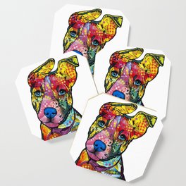 Colourful Pit Bulls, pit bull gift Coaster