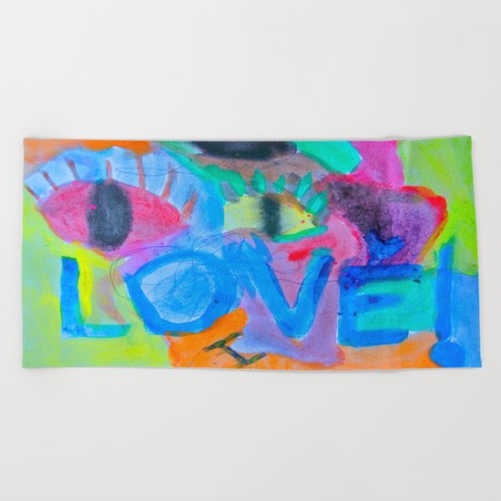 Summer Love | Painting by Elisavet Beach Towel