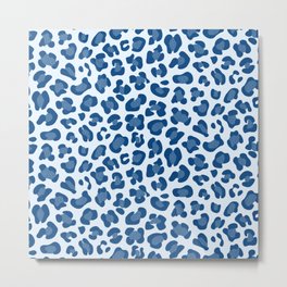 Leopard Print - Classic Blue - Light Metal Print