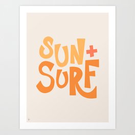 Sun & Surf Hand Lettering Art Print