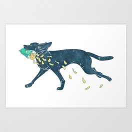 Labrador Retriever & Chips Art Print