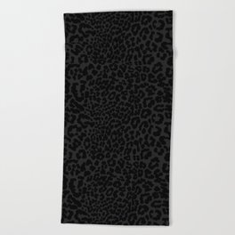 Goth Black Leopard Animal Print Beach Towel