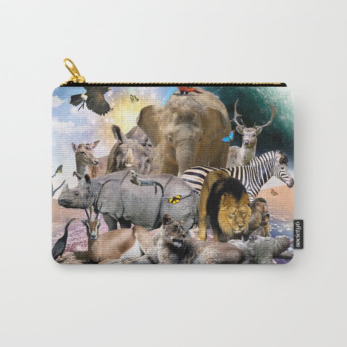 Space Desert African Animal Animals Group Scene  Carry-All Pouch