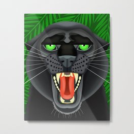 Black Panther Metal Print | Curated, Painting, Rainforest, Illustration, Street Art, Blackpanther, Digital, Animal, Editorial, Jungle 