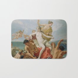 Sebastiano Ricci - Triumph of the Marine Venus Bath Mat | Pointingfinger, Eros, Throne, Godess, Painting, Pearls, Sea, Mythology, Men, Oldmasters 