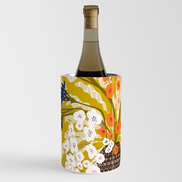 Matisse Flower Vase modern Illustration mustard yellow Wine Chiller